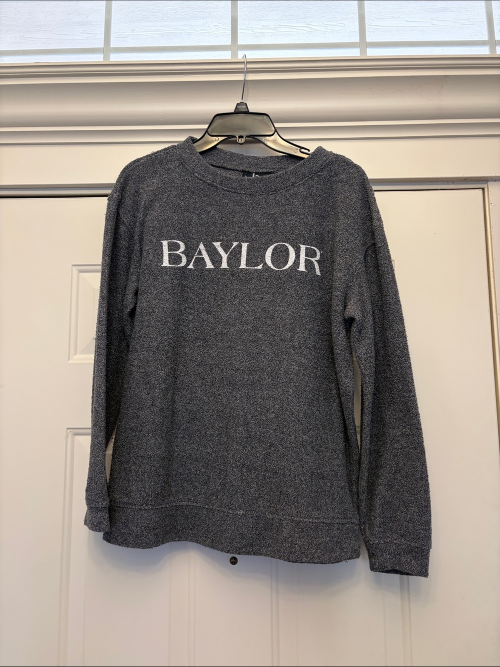 Baylor boxercraft Grey Crewneck Sweater with White Baylor Logo